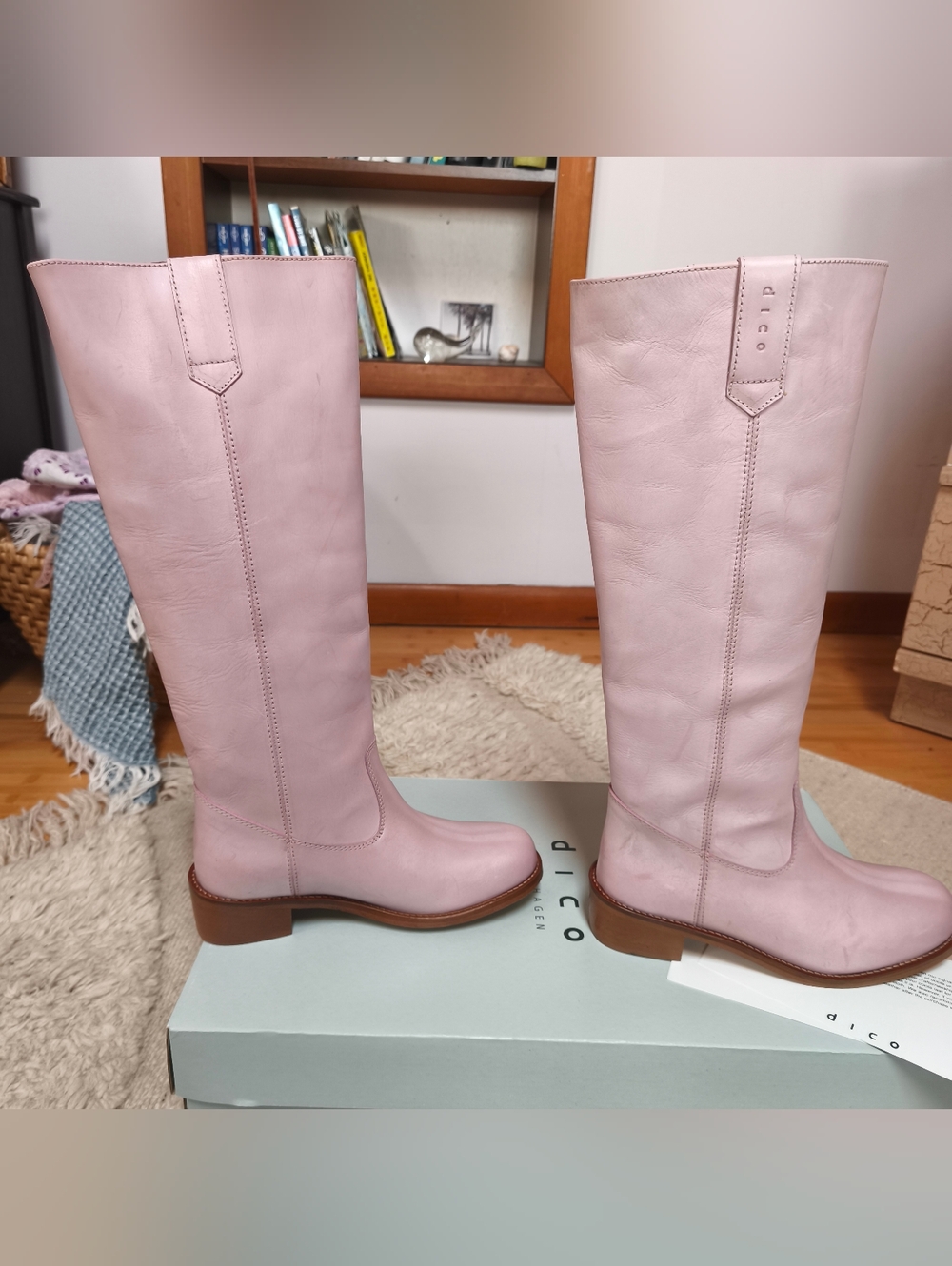 NEW Dico Copenhagen Ann Gaucho Boot in Escovado Leather sz EU 38 US 7 Pink - Picture 7 of 12
